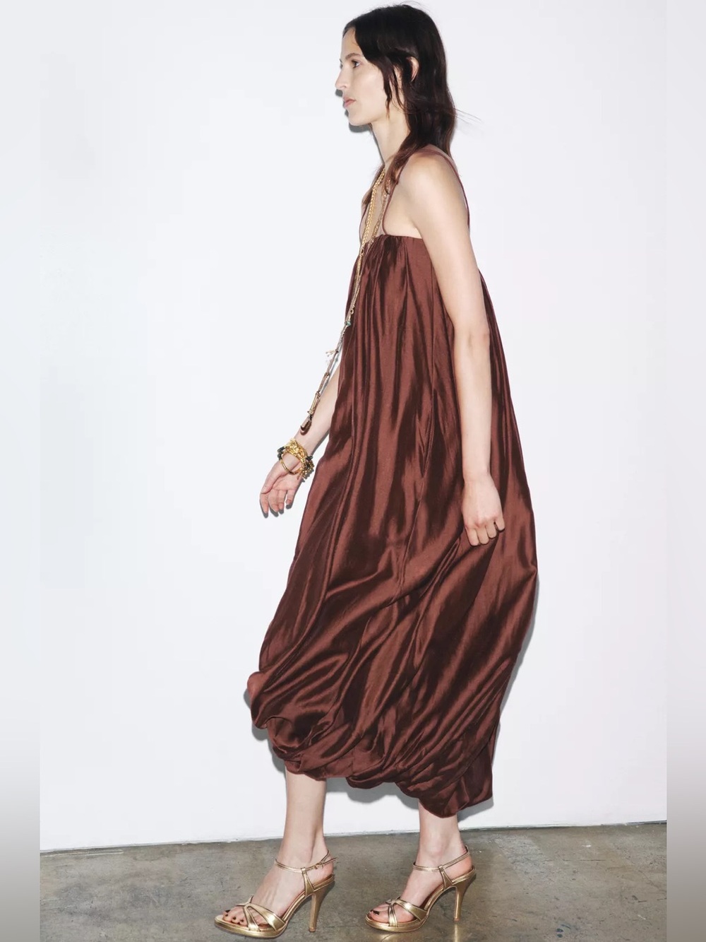 ZARA ZW Multi-Position Balloon Dress - Terracotta - Picture 6 of 16